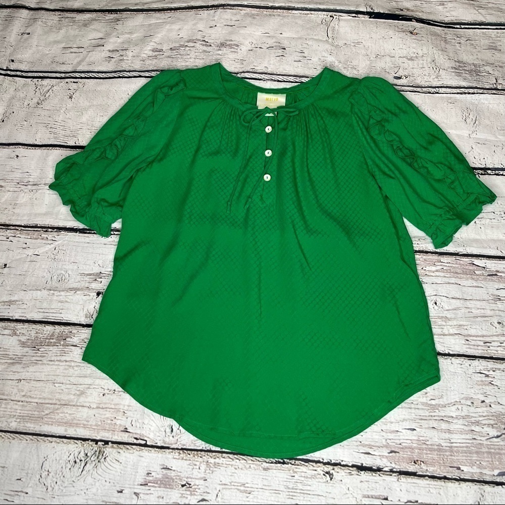 Anthropologie Maeve  Hina Puff-Sleeved Blouse Size 0 - Picture 10 of 10